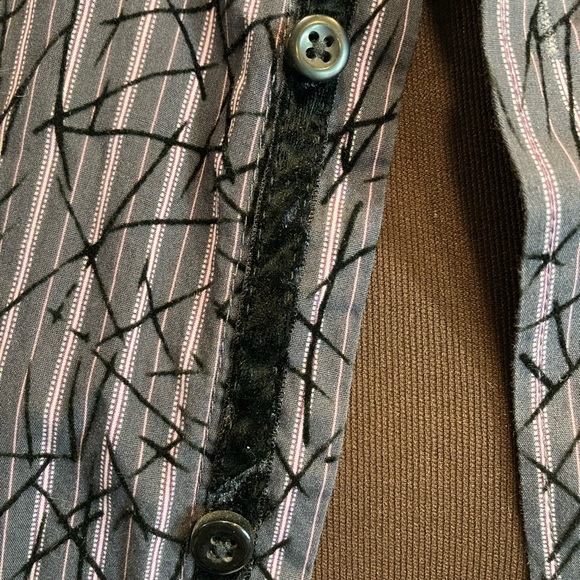 Pronto Uomo Blue Label Shirt Casual Button Down with Striped Design Blue Mix - Picture 13 of 13